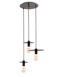 Hanglamp 3 Lamps Rond Roestkleurig