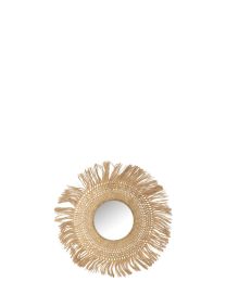 Spiegel Rond Bananenbladeren Naturel Small