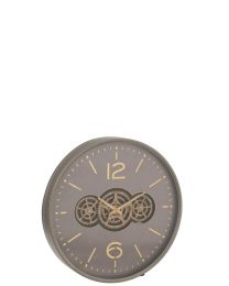 Klok Tandwiel Mdf Grijs/goud Large