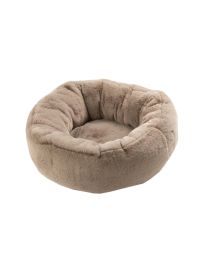 Kattenmand Rond Polyester Licht Grijs