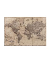 Wereldkaart Metaal Antiek Grijs