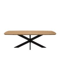 Teak Tafel 200cm Met Metalen Spin Voet