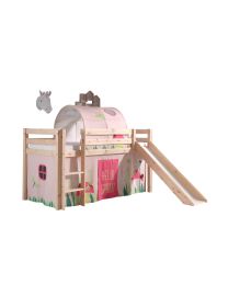 Deze Pino-combinatie Bestaat Uit Een Pino Hoogslaper Glijbaan Natuur , Een Speelgordijn Spring En Een Tunnel Spring