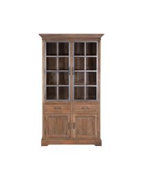 Vitrine 2 Deurs En  2 Glass Deuren 2 Lade Grijze Afwerking