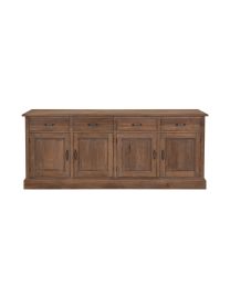 Teakhouten Dressoirkast Met 4 Deuren En 4 Lades