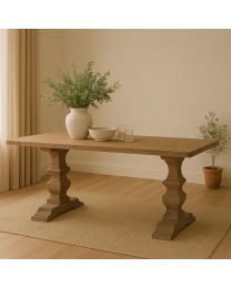 Eetkamertafel Teak Met Kloosterpoot 220 Cm