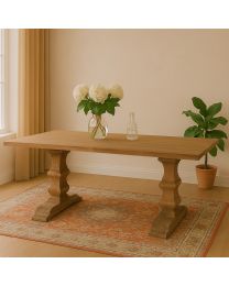 Teak Tafel Met Kloosterpoot 260 Cm – Landelijke Stijl