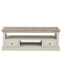 Salontafel Met 4 Lade Met Bovenblad In Teak Fineer