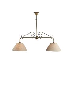 Rustieke Landellijke Hanglamp Met Linnen Kappen