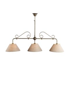 Rustieke Landellijke Hanglamp Met Linnen Kappen