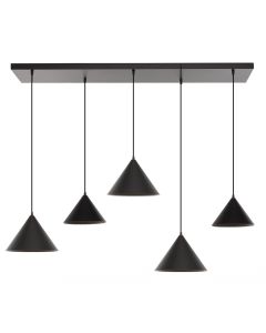 Stijlvolle 5 Lichtpunten Hanglamp Zwart