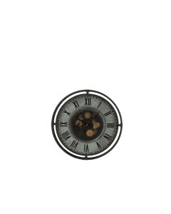 Klok Metalen Omranding Romeinse Cijfers Metaal Grijs/zwart/goud Small