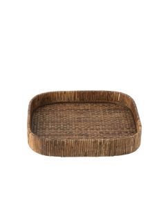 Plateau Vierkant Rond Hoeken Rotan Bruin