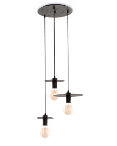 Hanglamp 3 Lamps Rond Roestkleurig