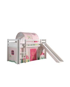 Pino-combinatie Met Witte Pino Hoogslaper Glijbaan , Een Speelgordijn Spring En Een Tunnel Spring
