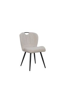 Eetkamerstoel Met Handvat In Luxe Stoffering "off White" - Per 2