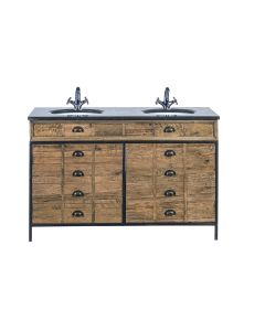 Bath Cabinet Reclaimed Oak Metal Frame